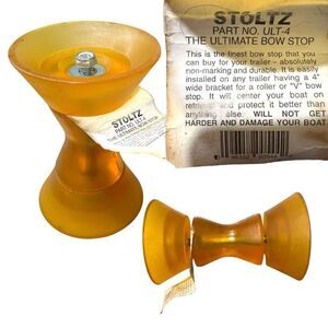 NWT STOLTZ Marine Hourglass Bow Stop Trailer Assembly Amber Size 4" Non Marking